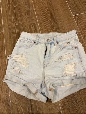 American Eagle Outfitters Light Wash Distressed Denim Shorts